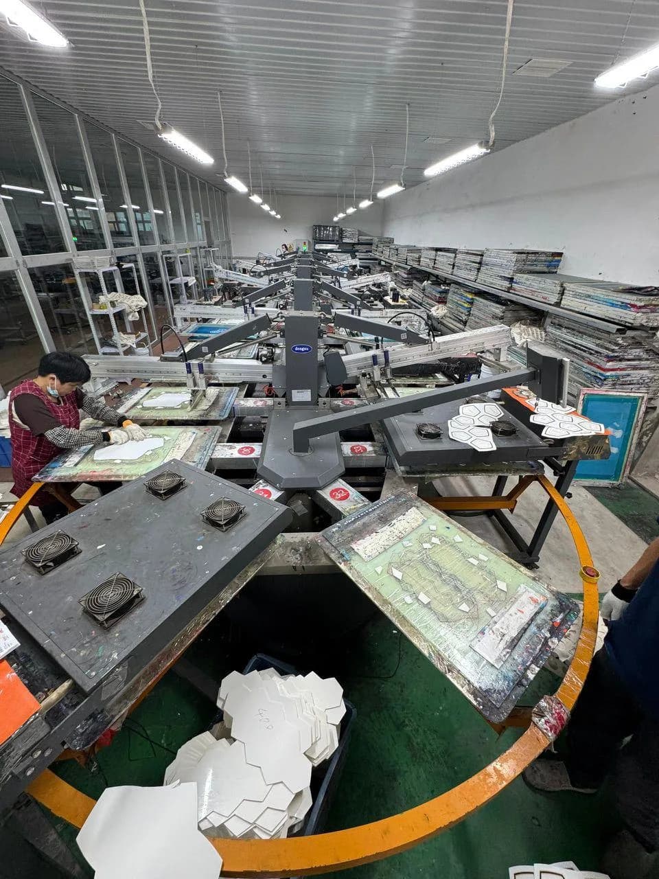 Regista football production floor with machinery and workstations